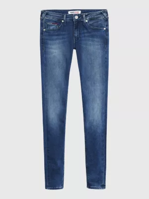 Calça jeans skinny desbotada de cintura baixa Sophie