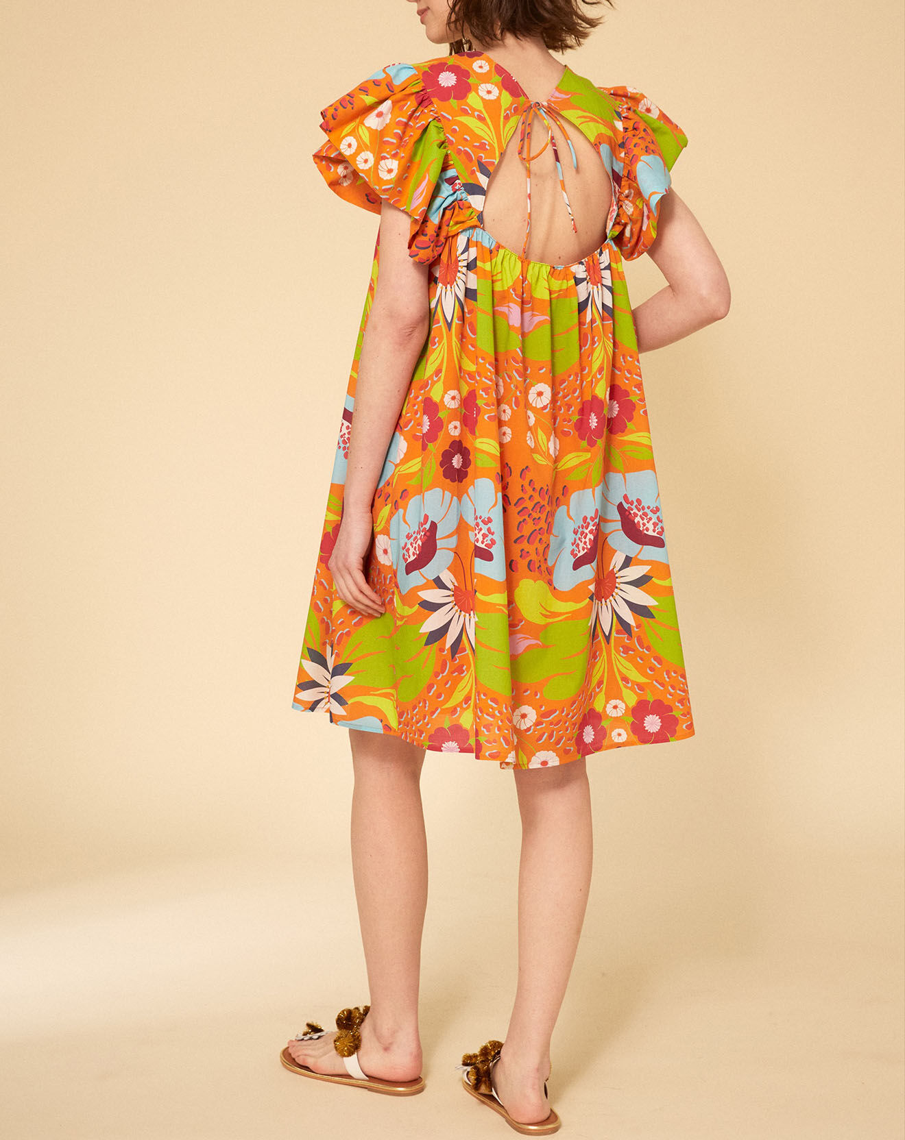 Manoush Robe Mexico imprimée orange