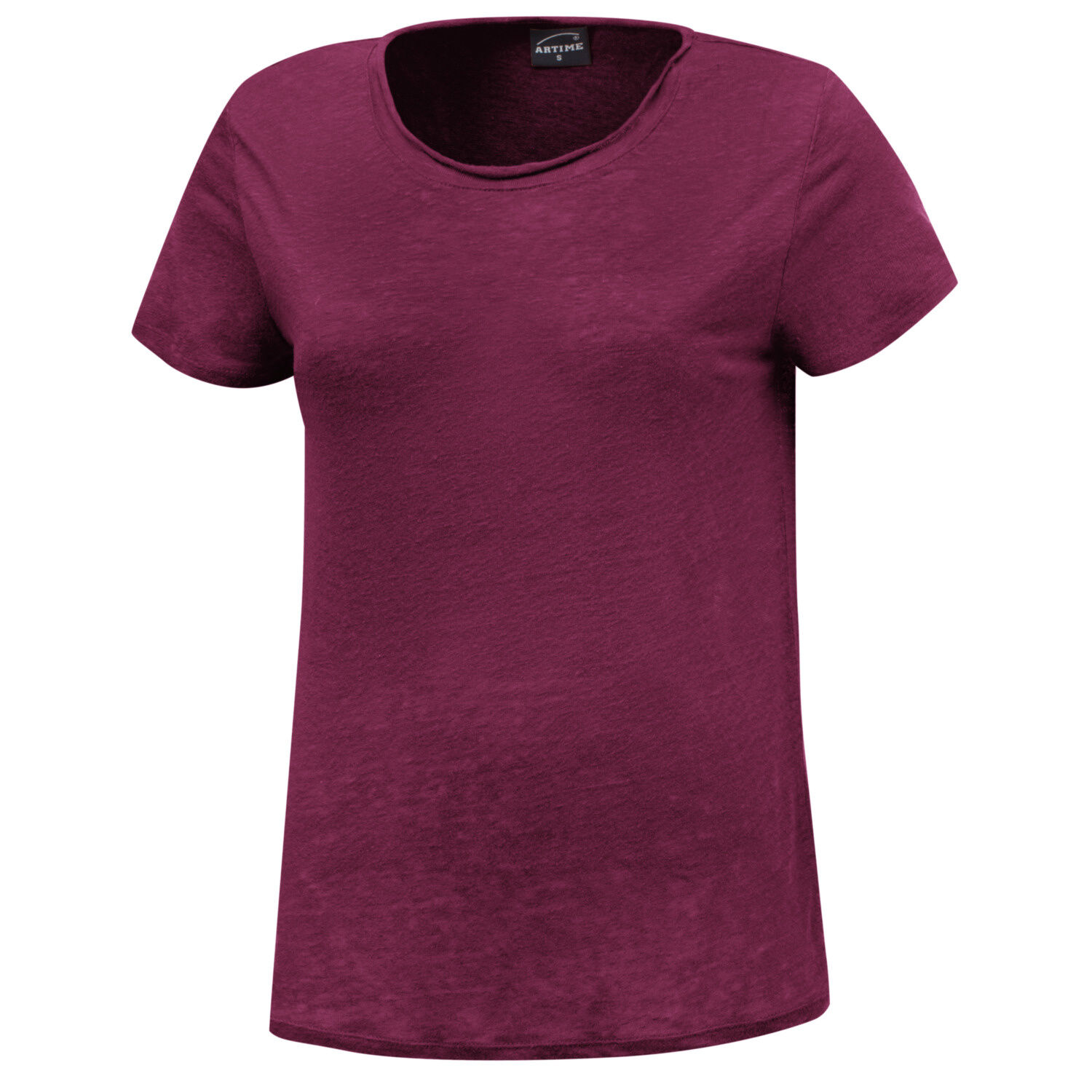 Unifarbenes Leinen T-Shirt
