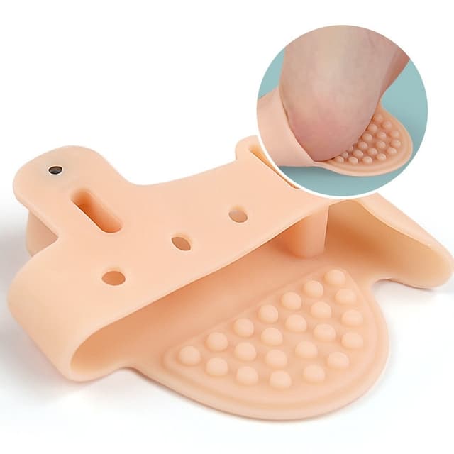2 par tåseparator Hallux Valgus beskyttelse forfodspuder Beige