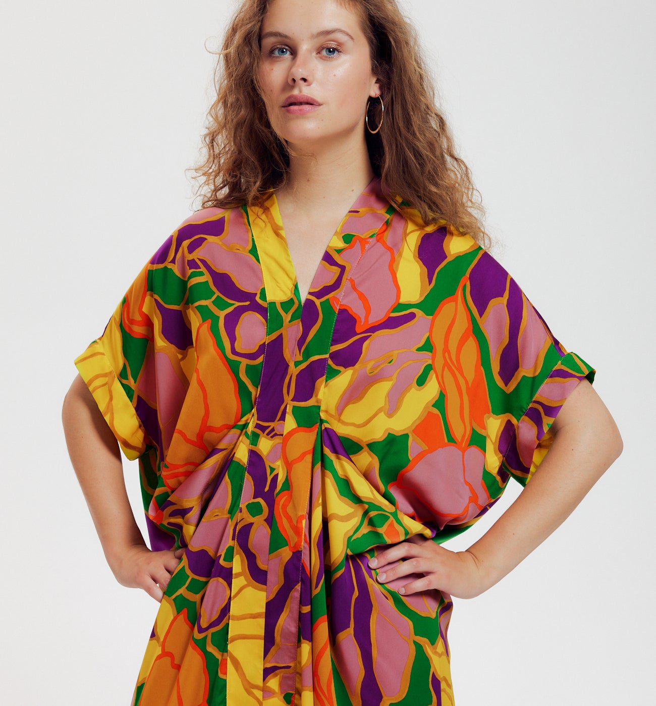 Robe caftan imprimée Femme - Imprimé multicolore