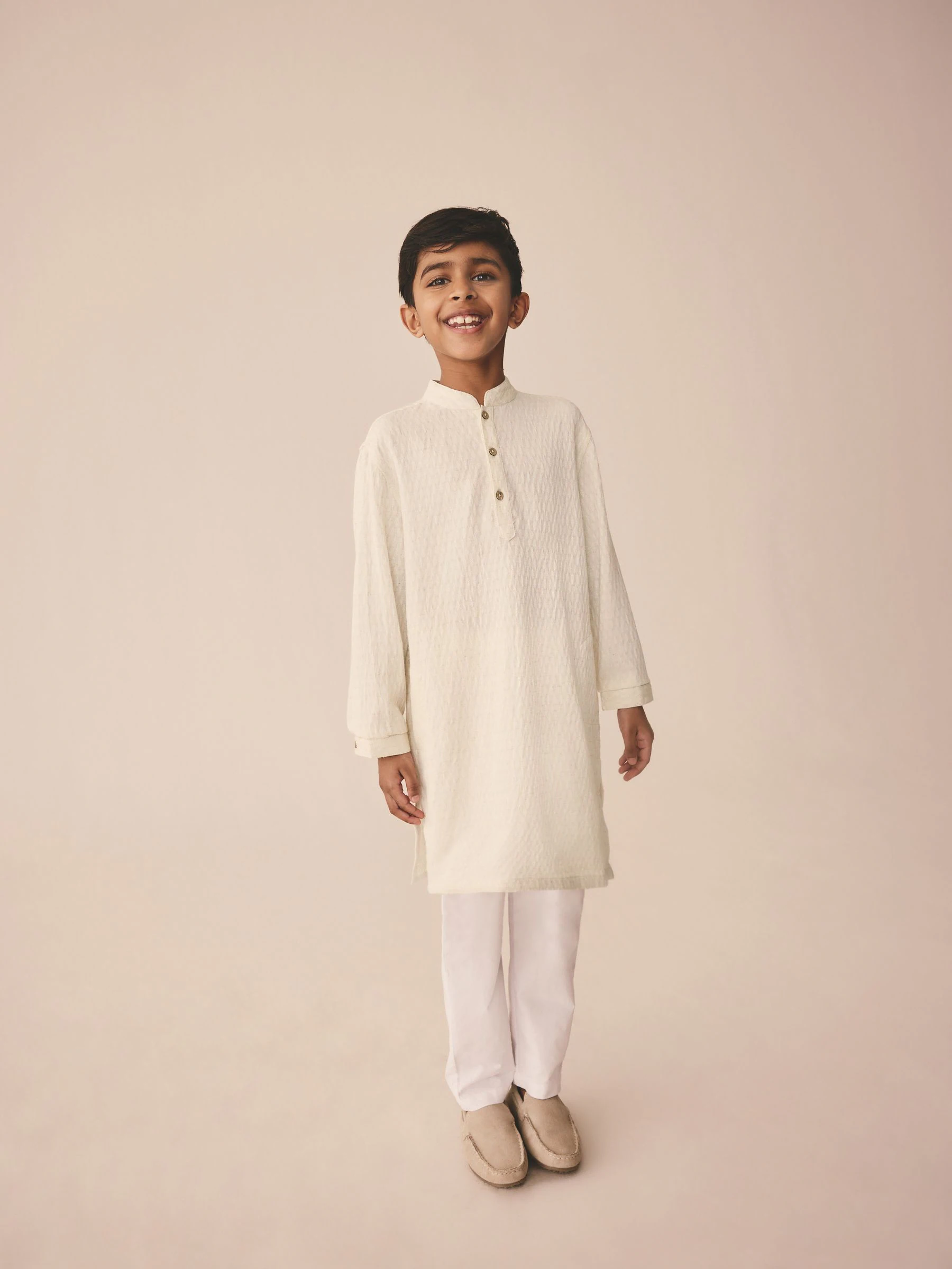 Ecru getextureerde jacquard - Eid Koerta (3mnd -16jr)