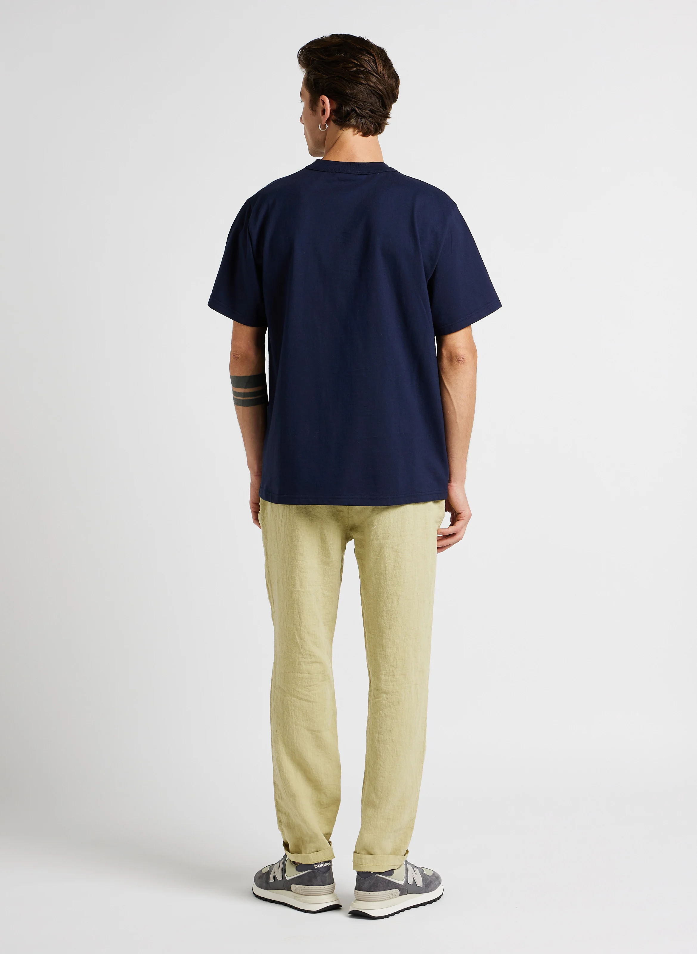 CALLAC - Tee-shirt droit ras du cou en coton bio | Bleu