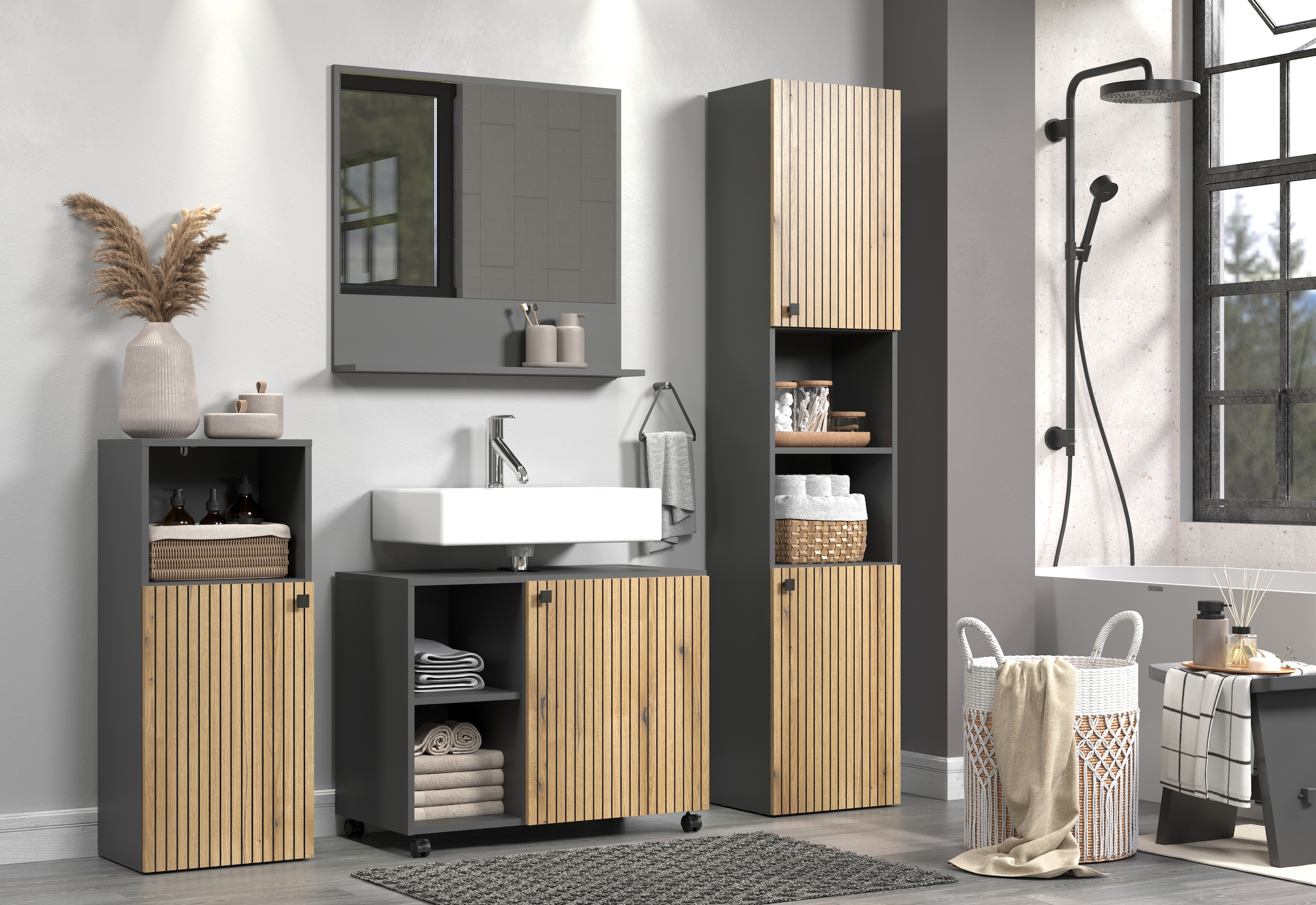 welltime Unterschrank »Amrum« Standschrank mit 1 Tür & 1 Fach - (B/T/H) 40/31/95 cm