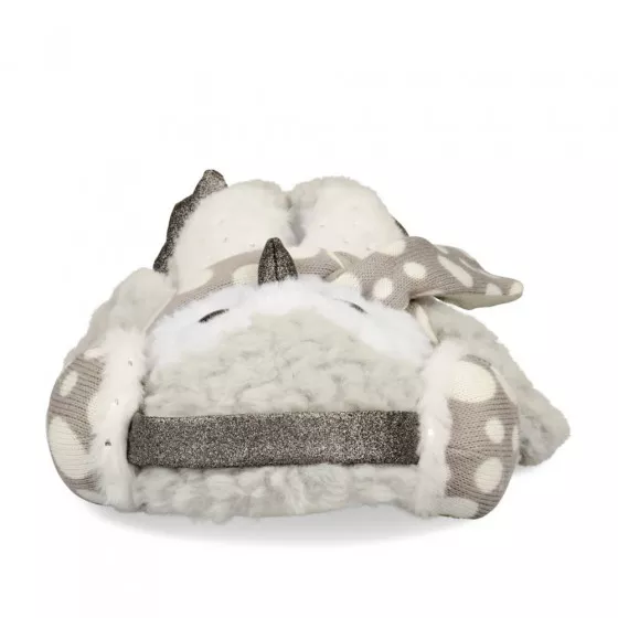 Chaussons peluche chouette GRIS MERRY SCOTT