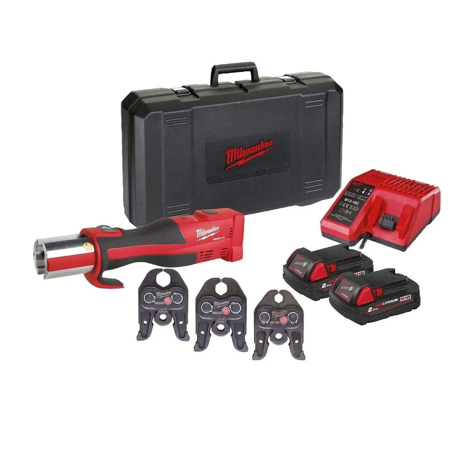 Milwaukee M18 BLHPT-202C M-Set FORCE LOGIC™ Accu hydraulische perstool 18V 2.0Ah in koffer - 4933451133