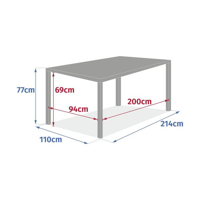 Table de jardin extensible rectangulaire EVASION Lin / Vert laurier