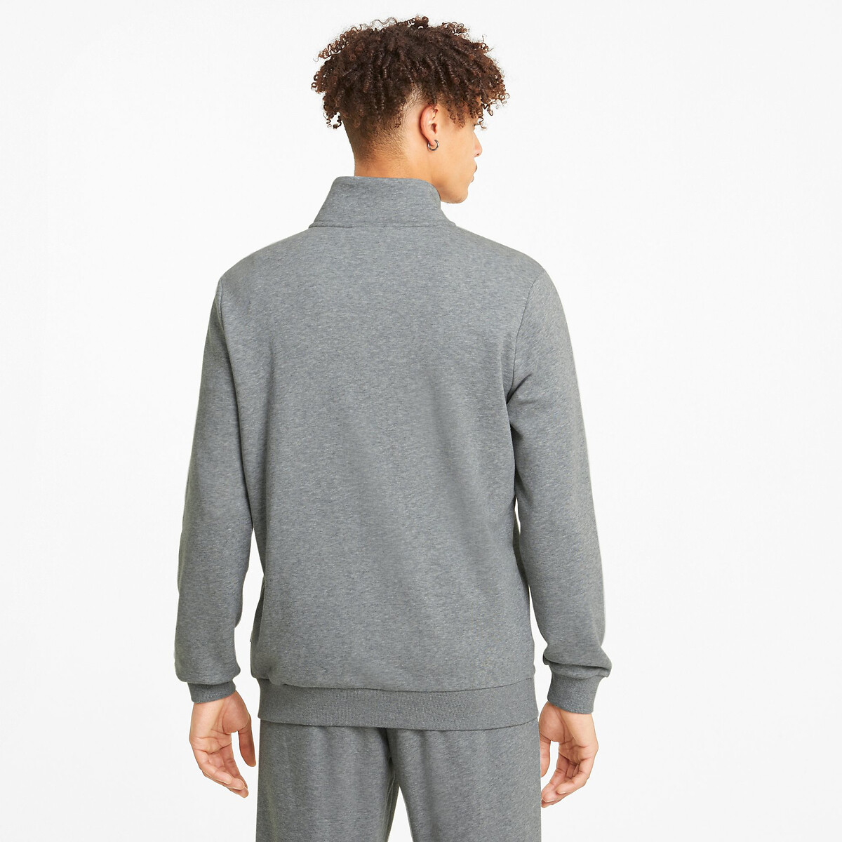 Suéter PUMA com zíper e logo pequeno essencial