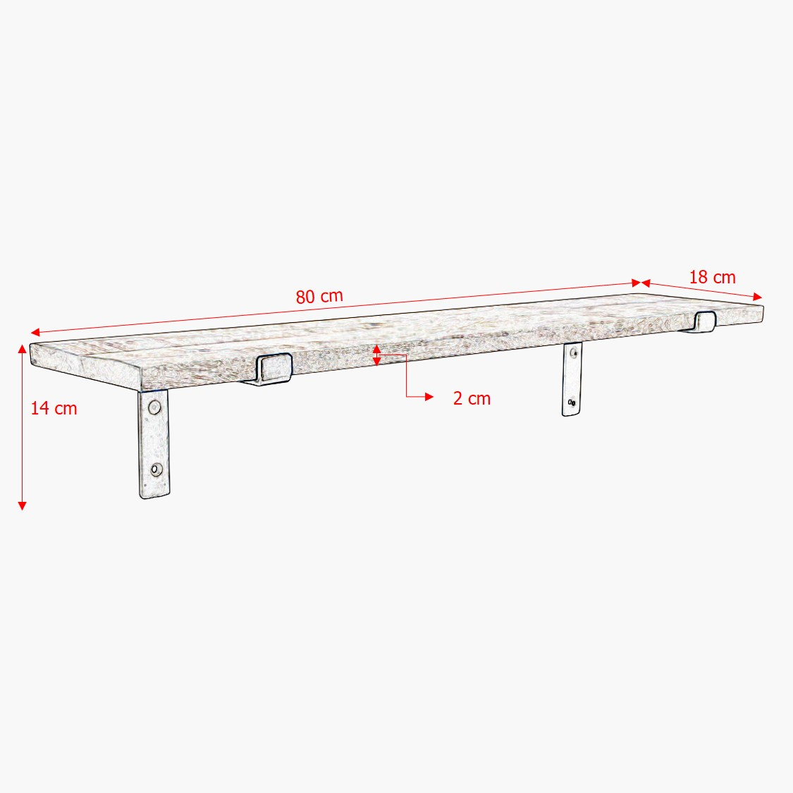 Wandplank Factory maat M - set van 2 (ACFW60)