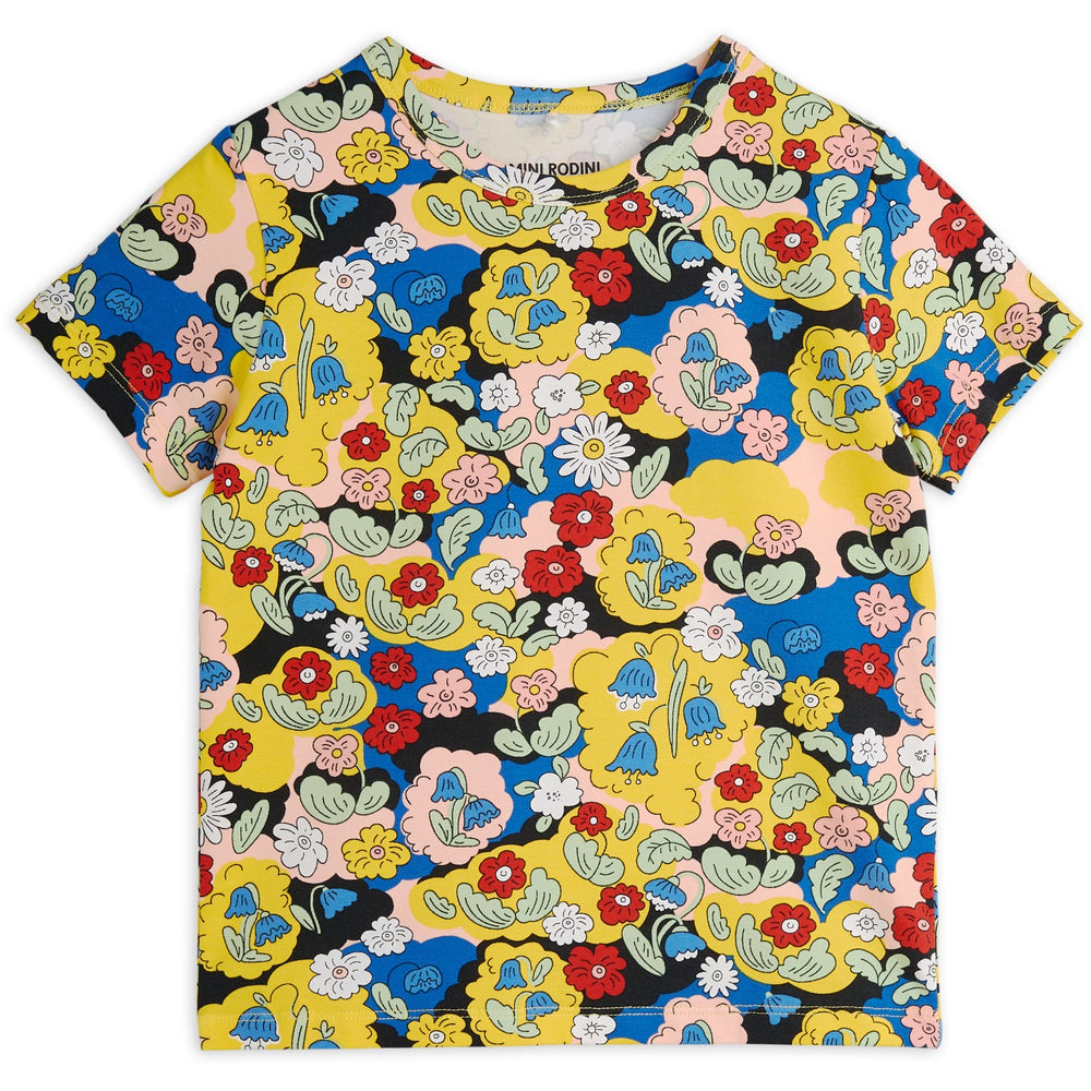 Køb Mini Rodini Multi Flowers AOP Ss Tee