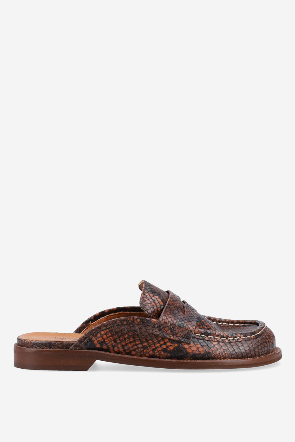 Pitone leather mules