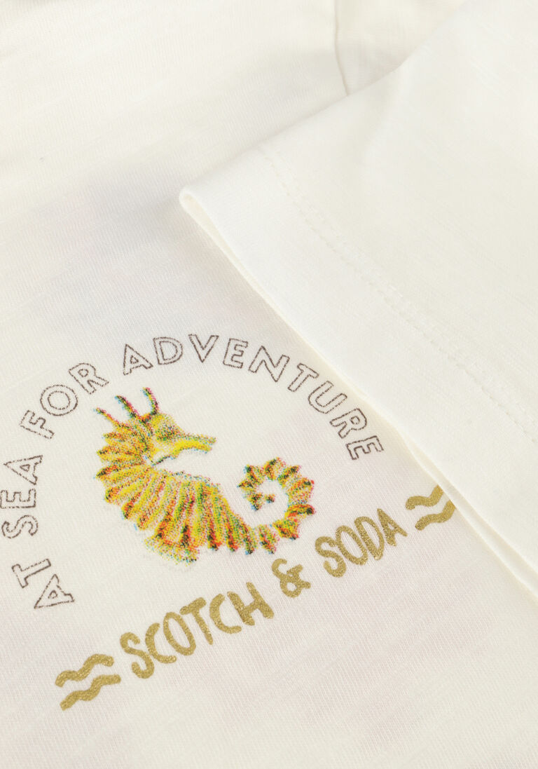 SCOTCH & SODA witte scotch & soda t-shirt organic cotton t-shirt