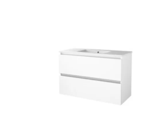 Sanibell Basicline hvid - højglans grebsfri møbelsæt 101x46cm