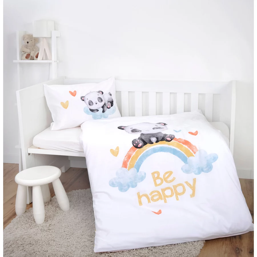 babybest® Bettwäsche Regenbogen Panda 100x135 cm