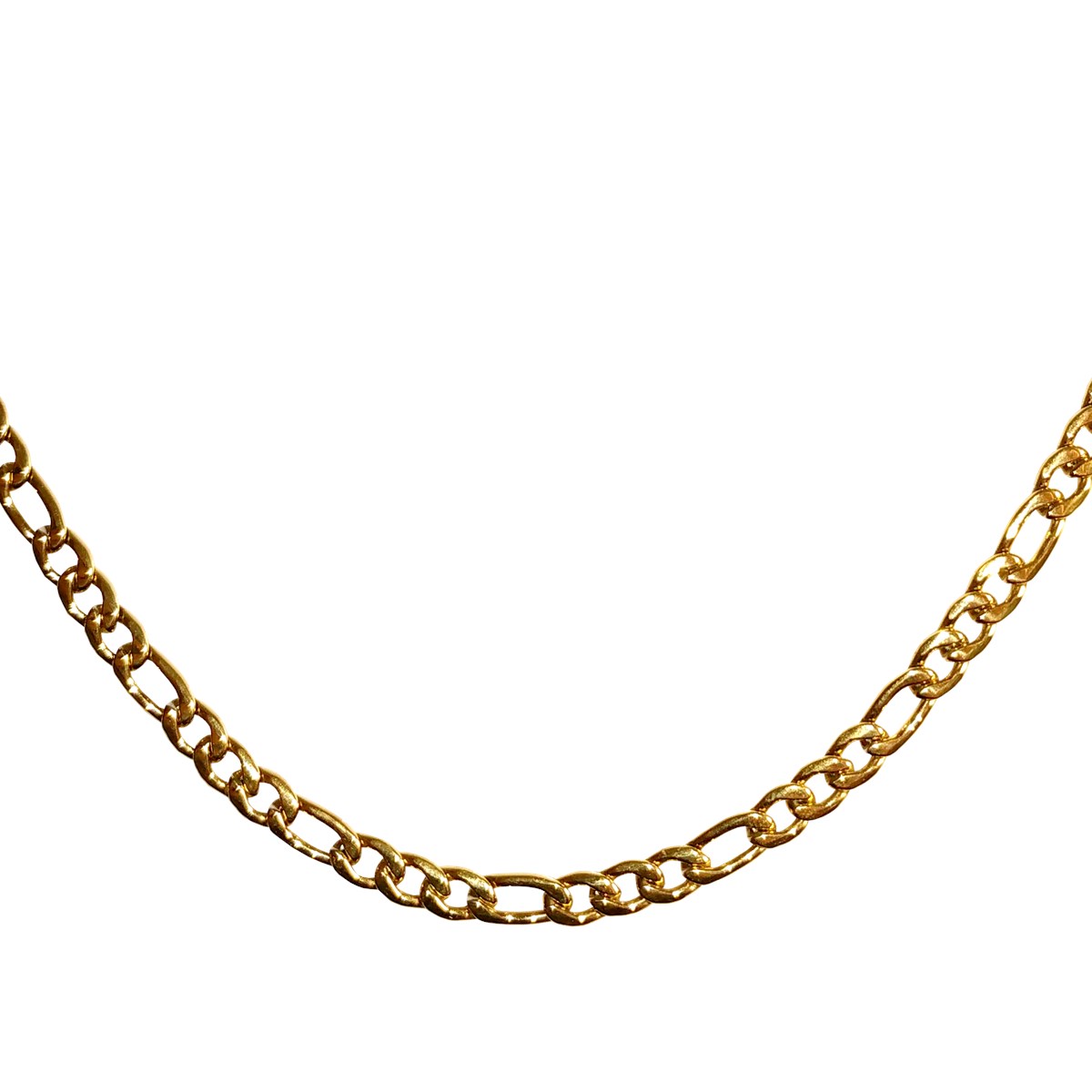 Collier chaîne en acier doré jaune 7mm