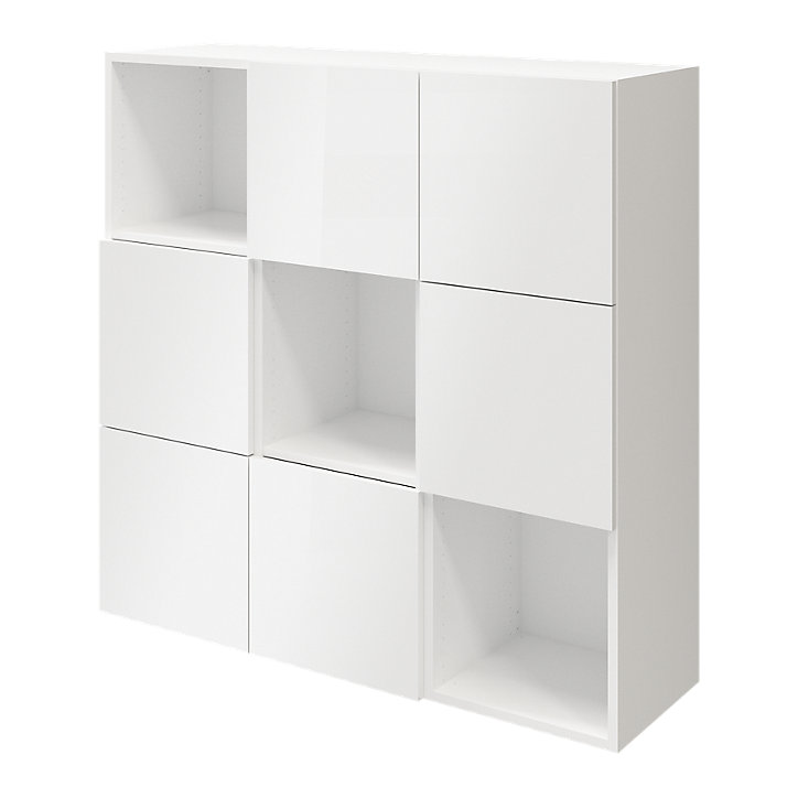 Étagère semi ouverte blanche 9 cases avec 6 portes GoodHome Atomia H. 112,5 x L. 112,5 x P. 37 cm