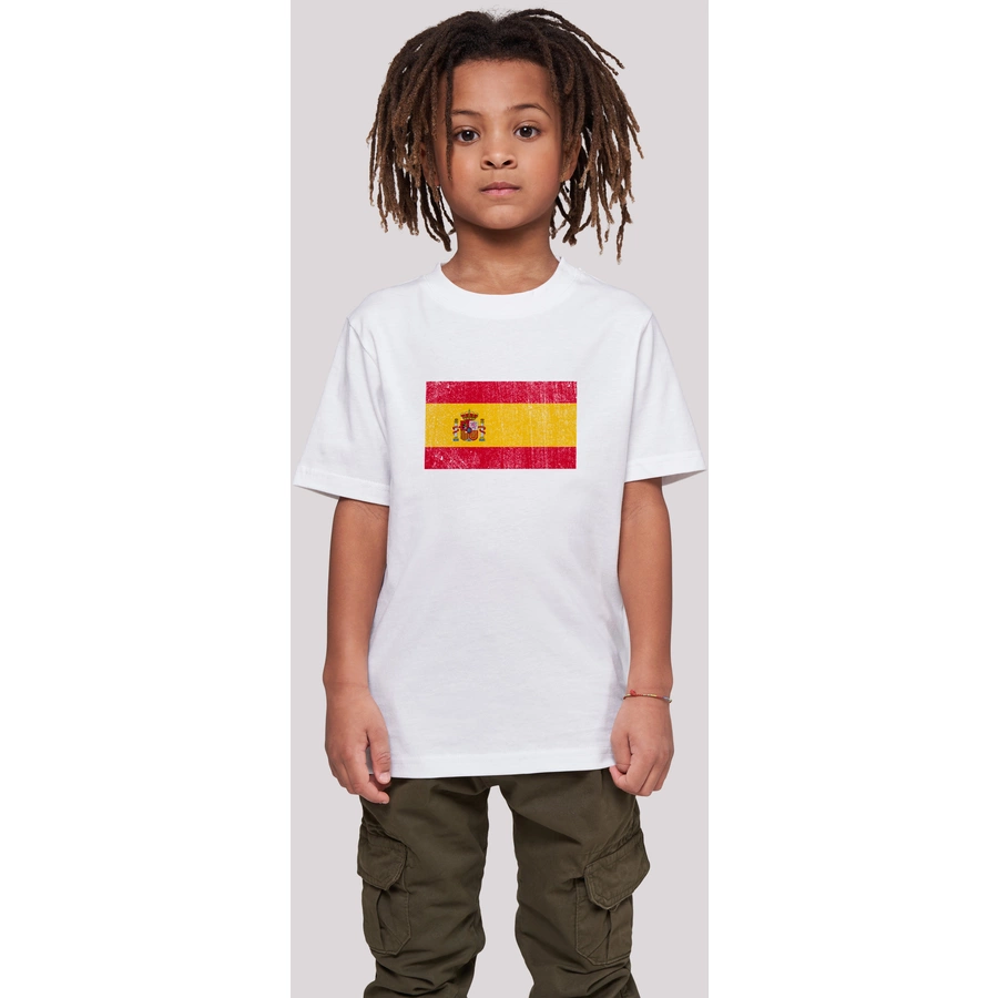 F4NT4STIC T-Shirt Spain Spanien Flagge distressed weiß