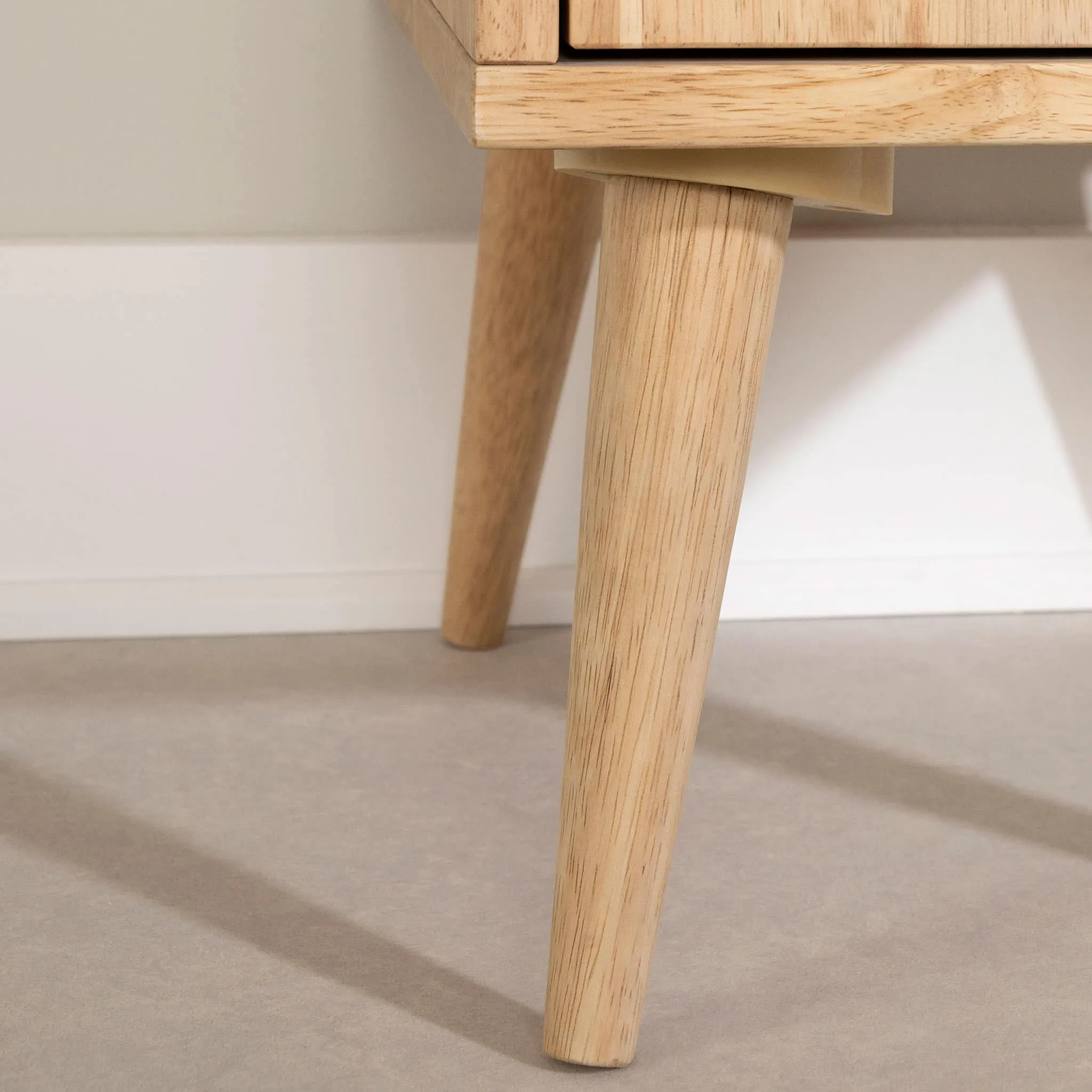 South Shore Table d'appoint en bois massif avec rangement - Kodali Bois naturel
