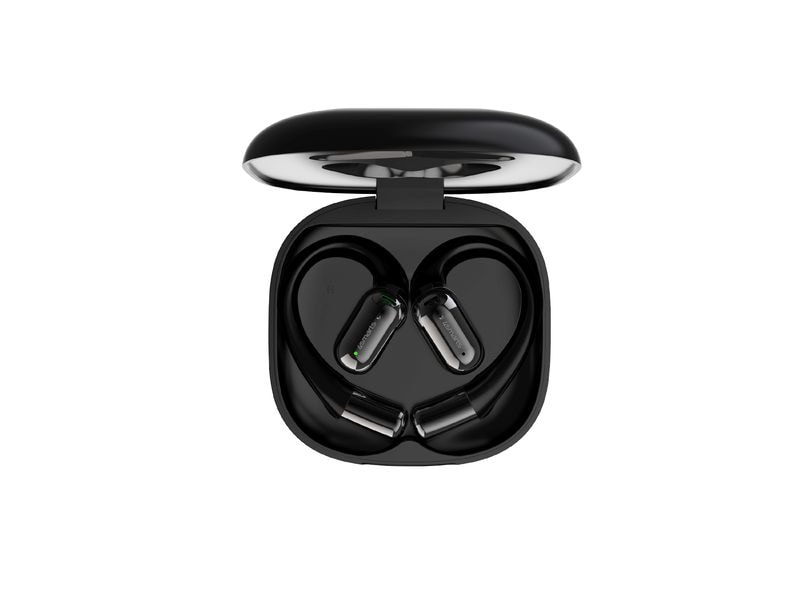 4smarts Open-Ear Bluetooth Kopfhörer SkyBuds AI Screen, Sch Offene, kabellose Bluetooth-Kopfhörer mit smarter Ladeschale