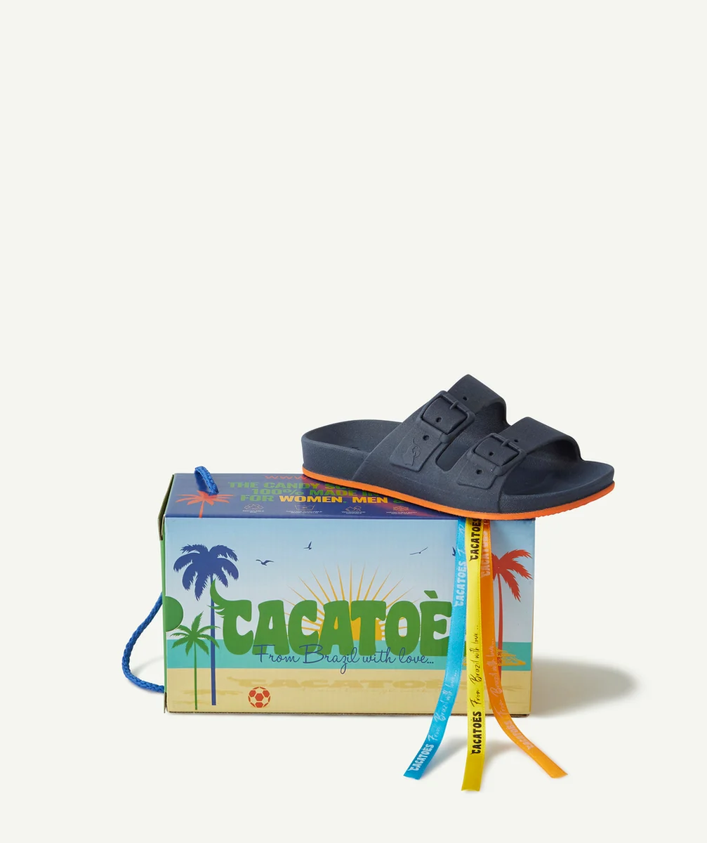 CACATOESSANDALES BLEU MARINE AVEC DÉTAILS ORANGE ENFANT