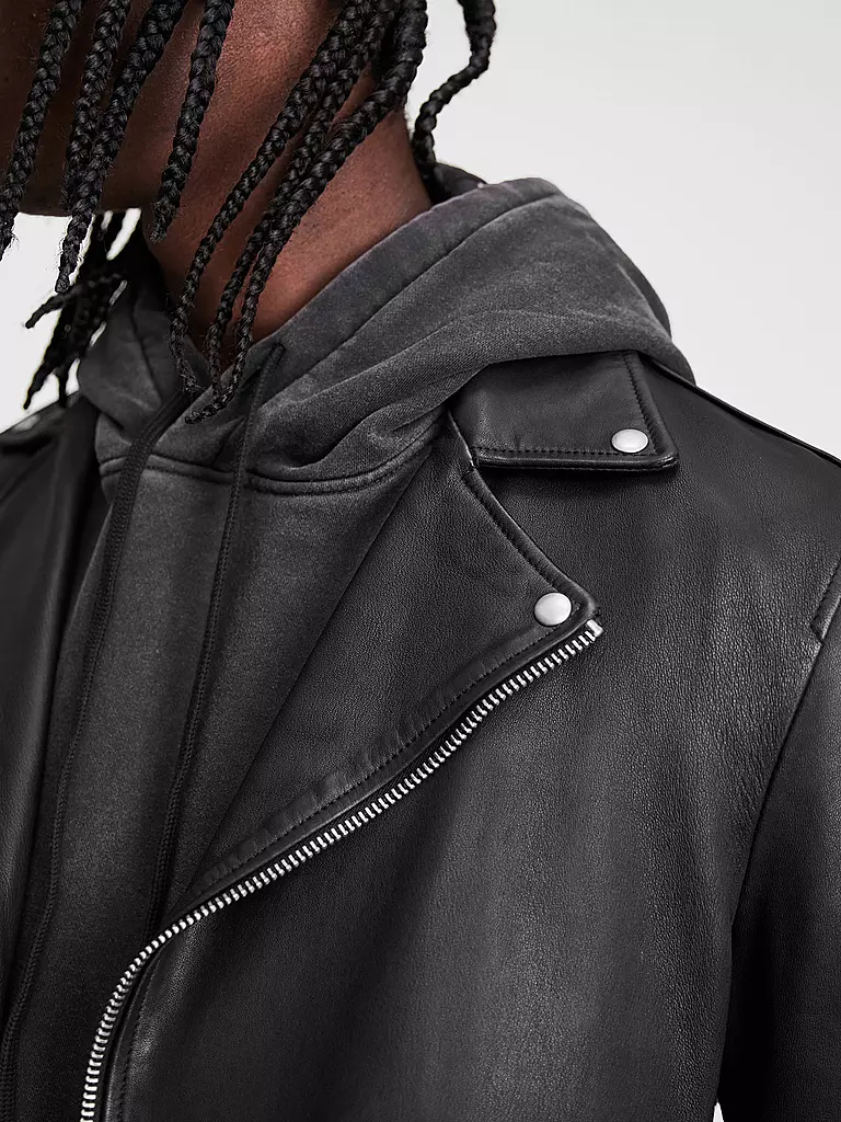 ALLSAINTS Lederjacke Milo schwarz