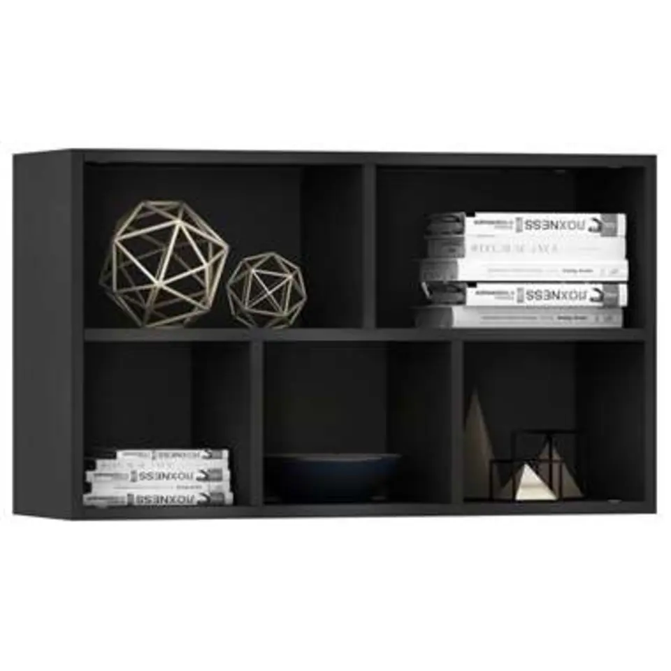 vidaXL - Boekenkast - Zwart - Bewerkt hout