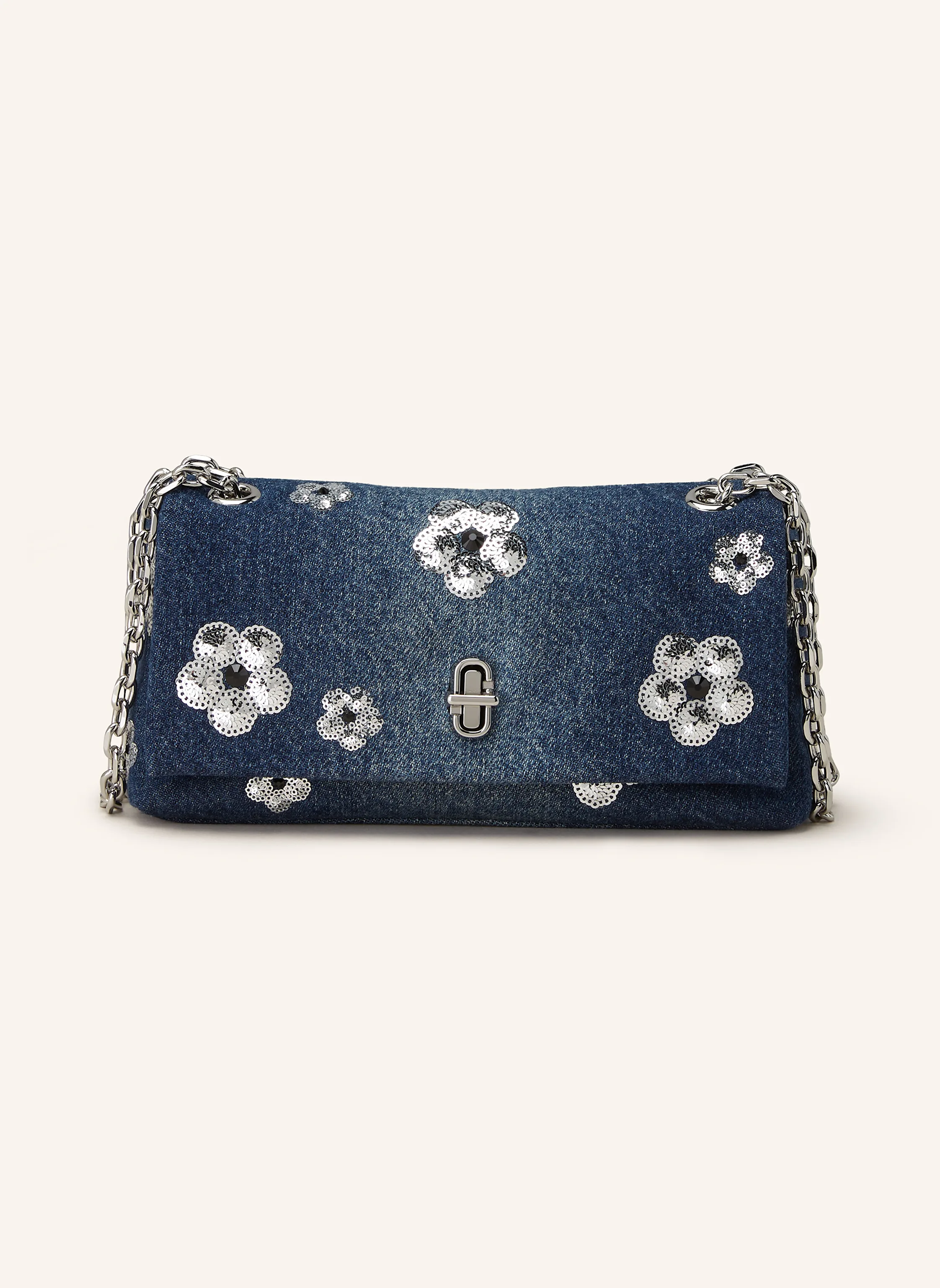 MARC JACOBS Umhängetasche THE SEQUIN DENIM DAISY DUAL CHAIN MINI BAG