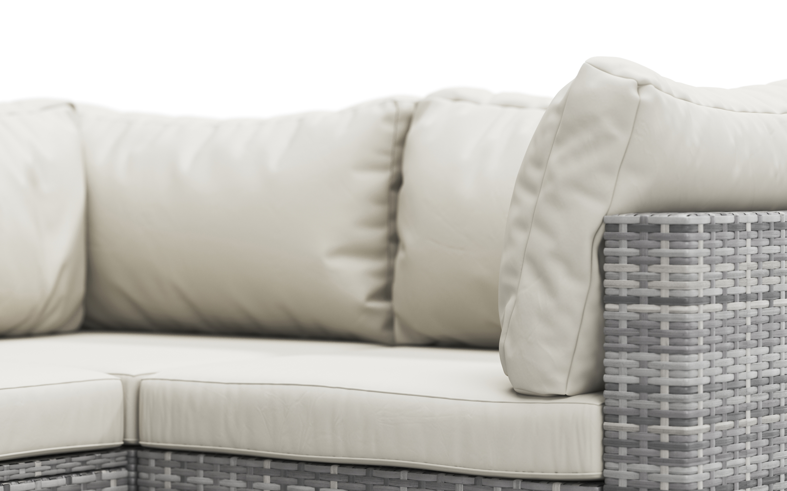 Rattanlounge CHARLIE grau/weiss