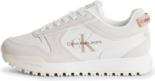 Calvin Klein Tooth Runner Irregular Lines Dames Lage sneakers Leren Sneaker Dames Wit