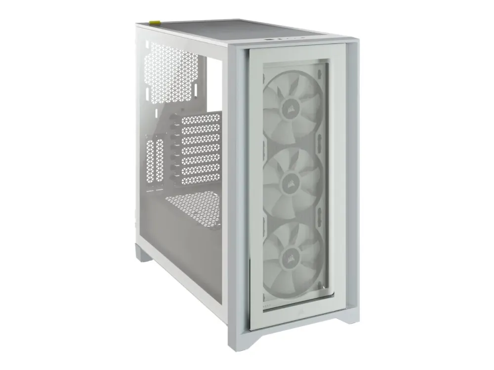 Corsair iCUE 4000X RGB – Miditower - ATX - ingen strømforsyning - Hvid - USB/Lyd