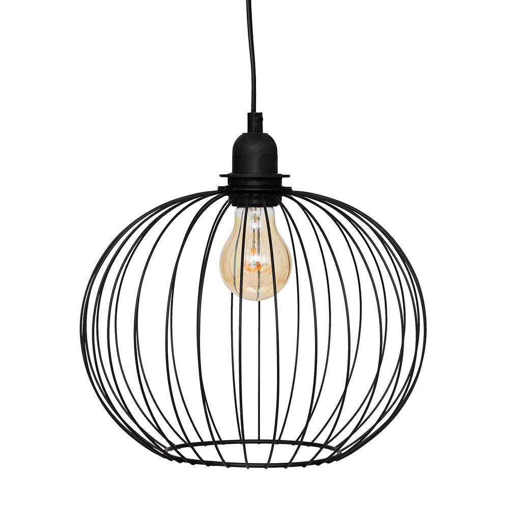 Suspension métal filaire VICTA noire D 28cm