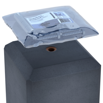 Betonpoer met plaat antraciet 18 x 18 x 58 cm