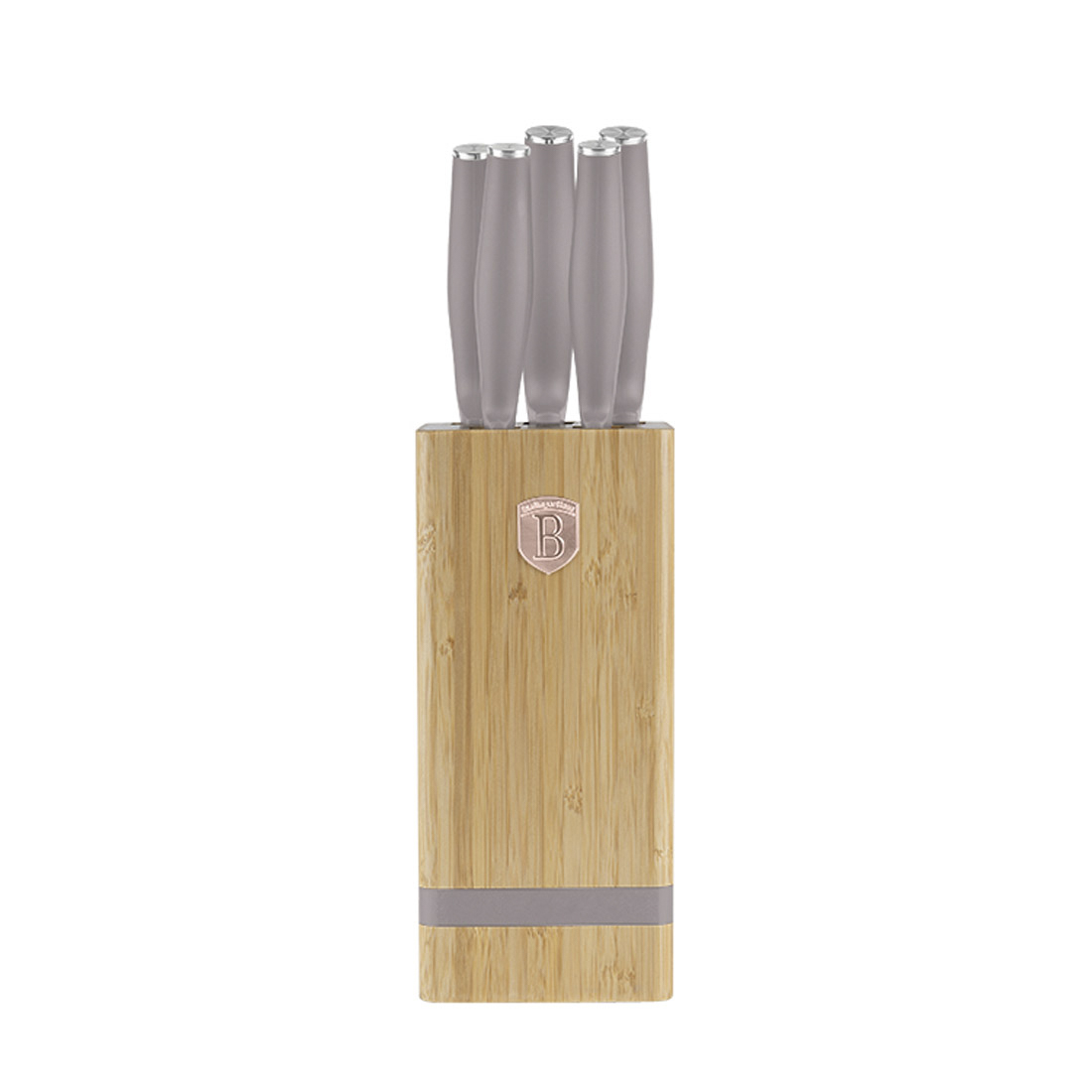 Berlinger Haus 6-teiliges Messer-Set mit Messerblock Taupe Collection