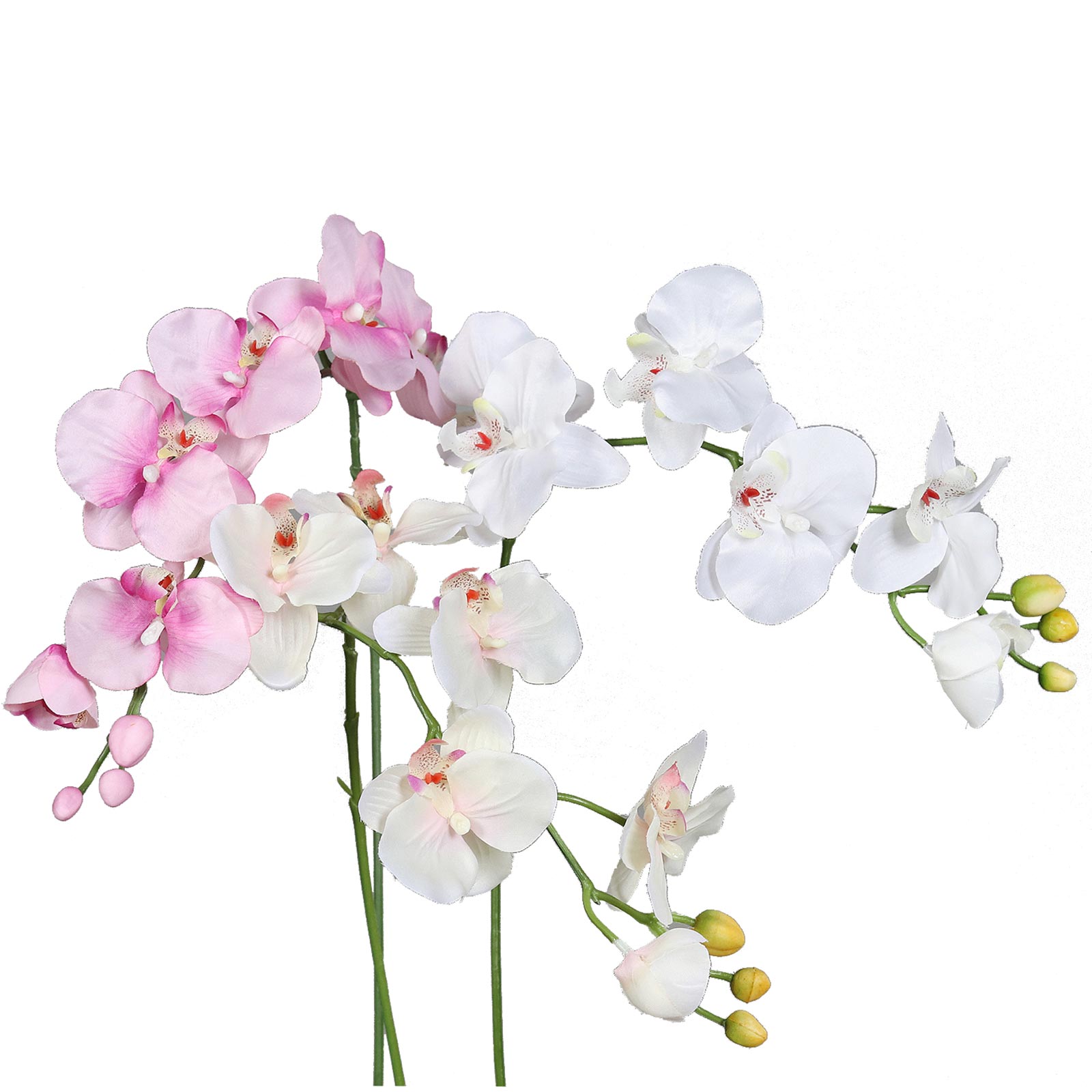 Orchidee Phalaenopsis - Kunststoff - 6 Blüten - sortiert - 72 cm