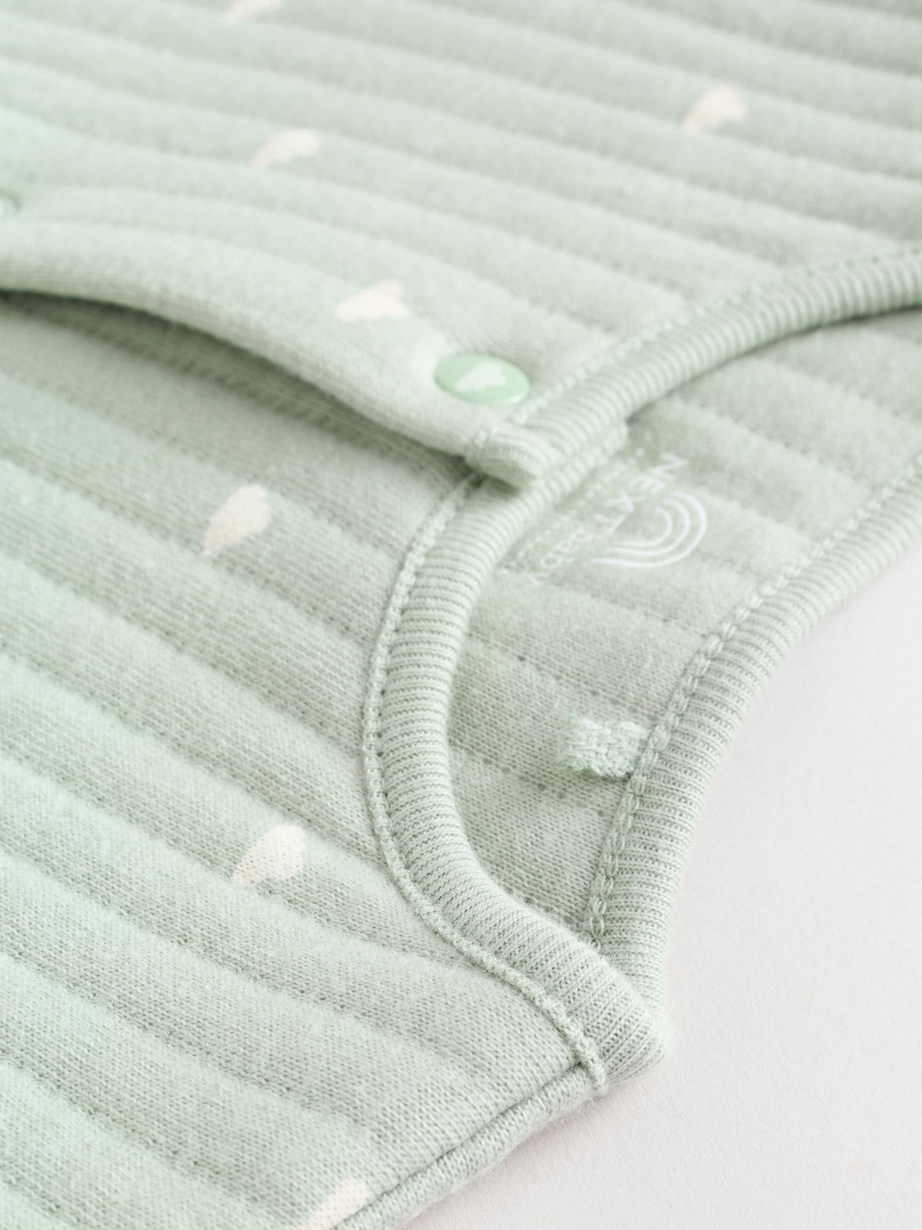 Grijs-groen - Baby Quilted Sleepsuits 2 Pack