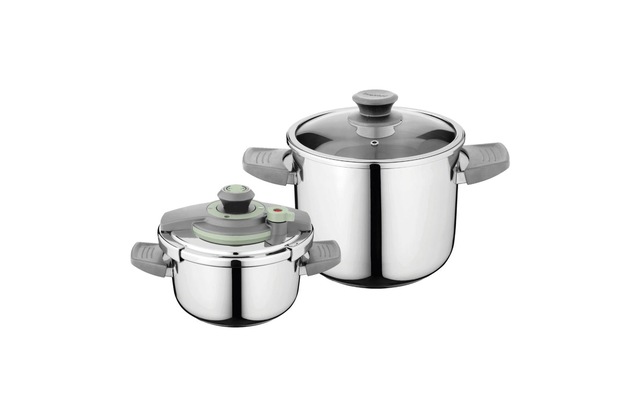BergHOFF Schnellkochtopf »Leo Vita, Set 4-teilig« 4 Stk. tlg. Edelstahl 18/10