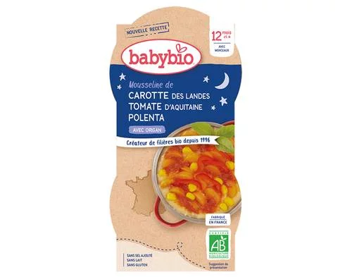 Bols Bonne nuit Carotte Tomate Polenta -2x200g
