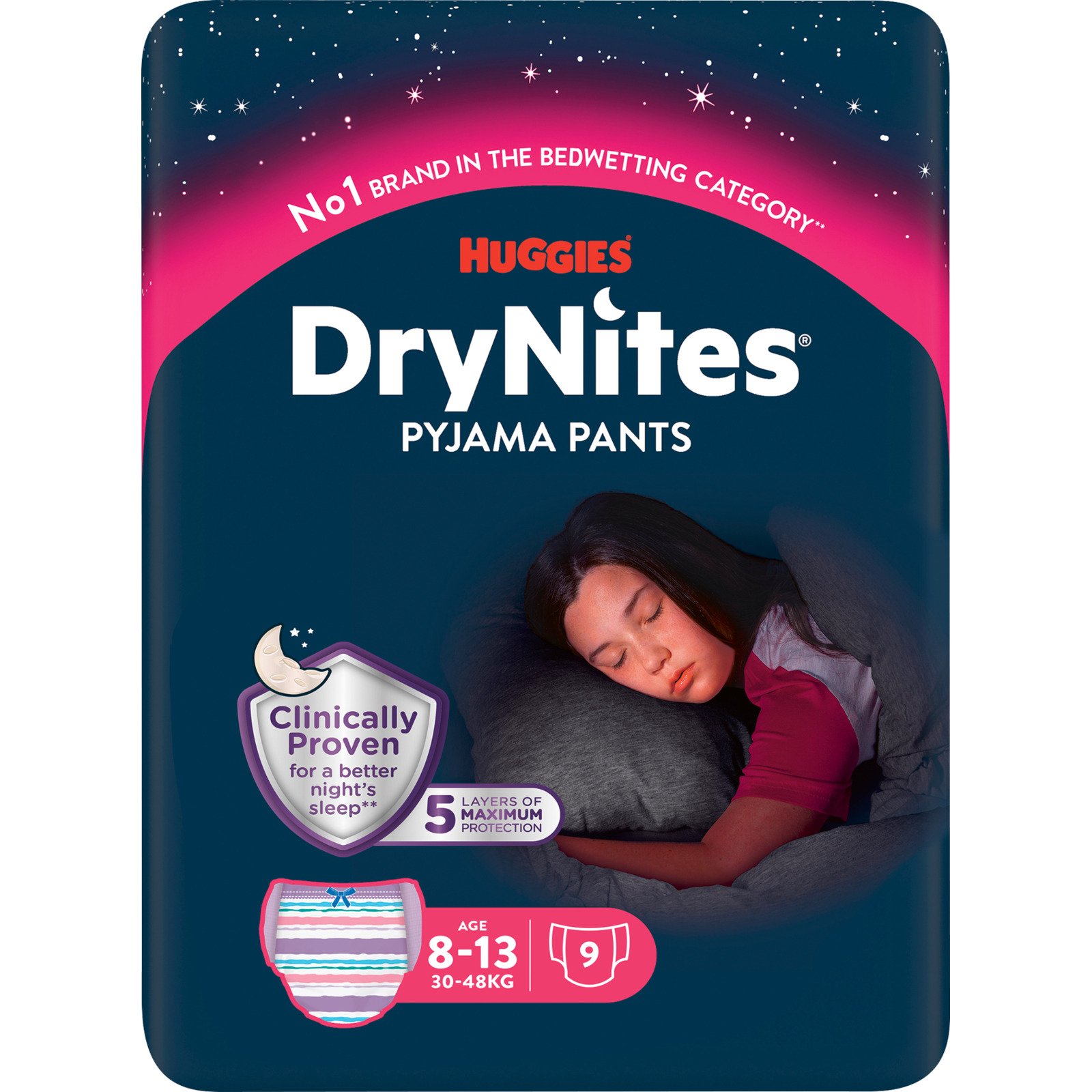 Huggies DryNites Pyjama-Nachthöschen Gr. 8-13, 9 Stück