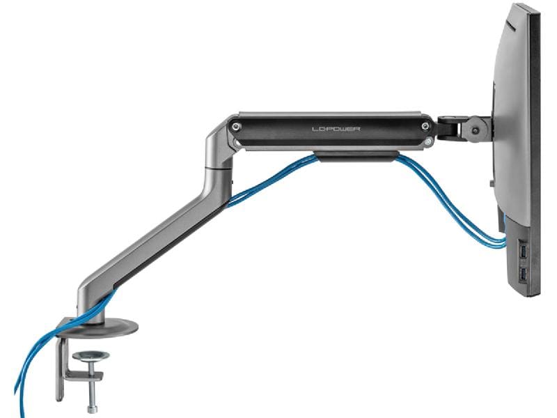 LC-Power Tischhalterung LC-EQ-A32B bis 9 kg – Schwarz Monitorarm für Monitore bis zu 32