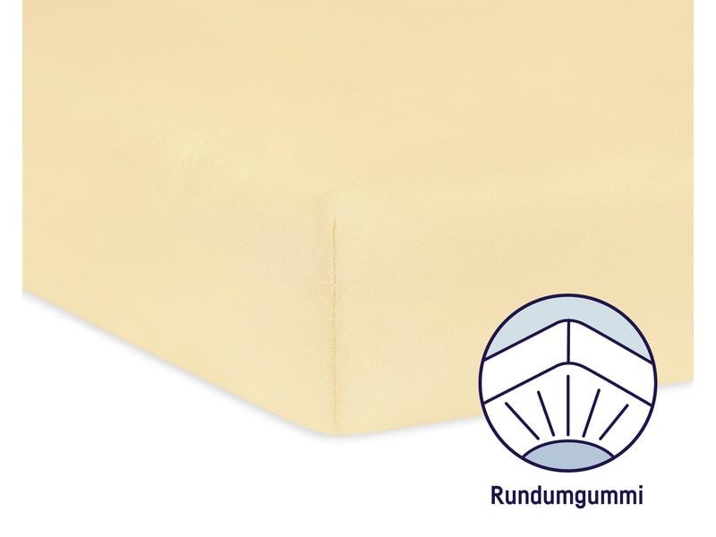 Julius Zöllner Fix-Leintuch Jersey Banana 70 x 140 cm Spannbetttuch für Kinderbett