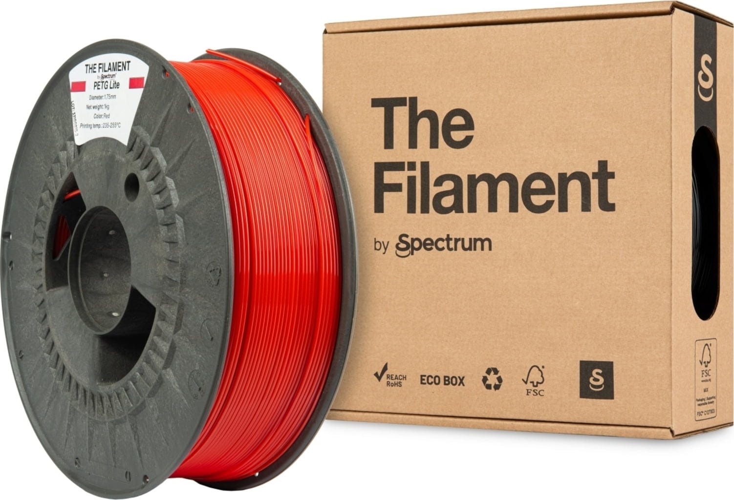 The Filament  PETG Lite Red, 1,75 mm / 1000 g    Technisches PETG für zuverlässige Alltagseinsätze in Red