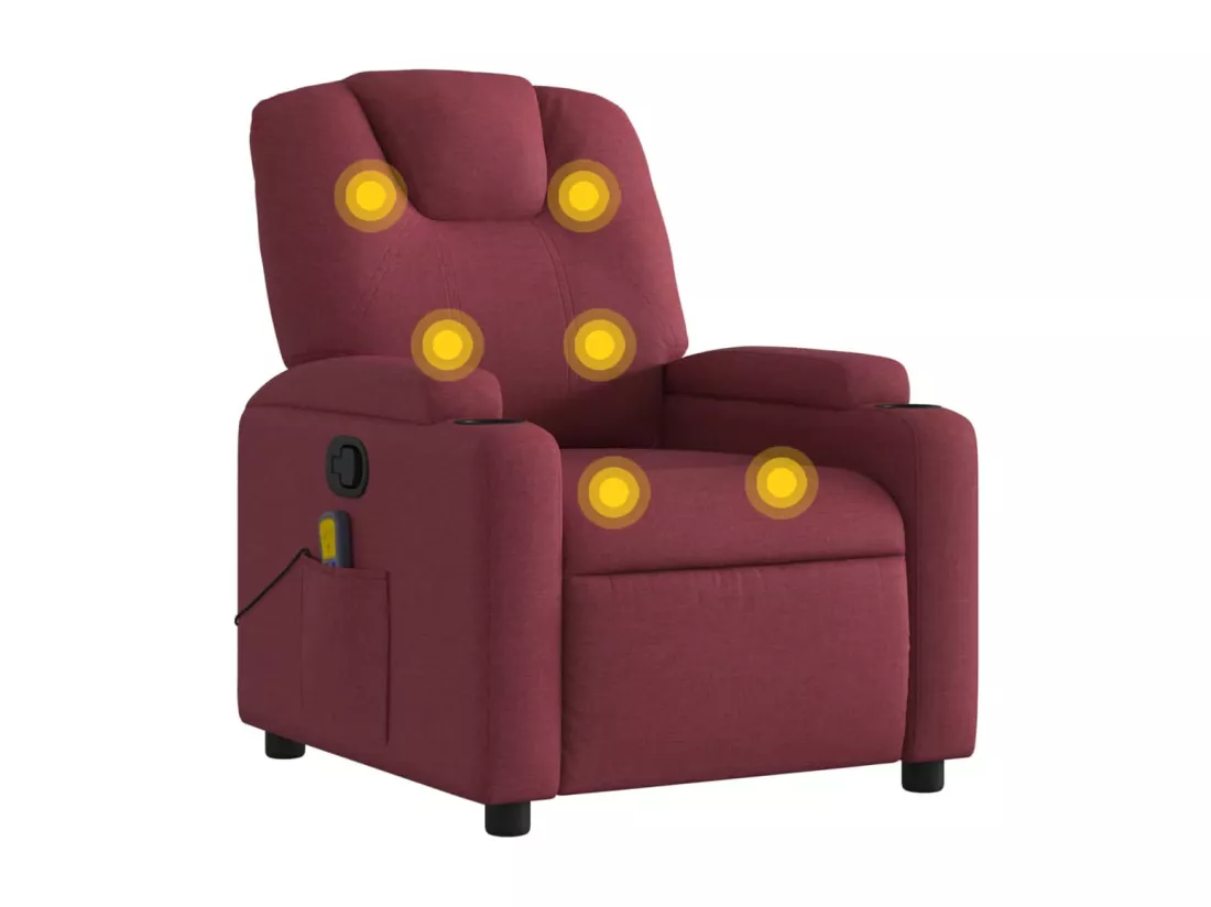 Fauteuil massant inclinable Rouge bordeaux Tissu