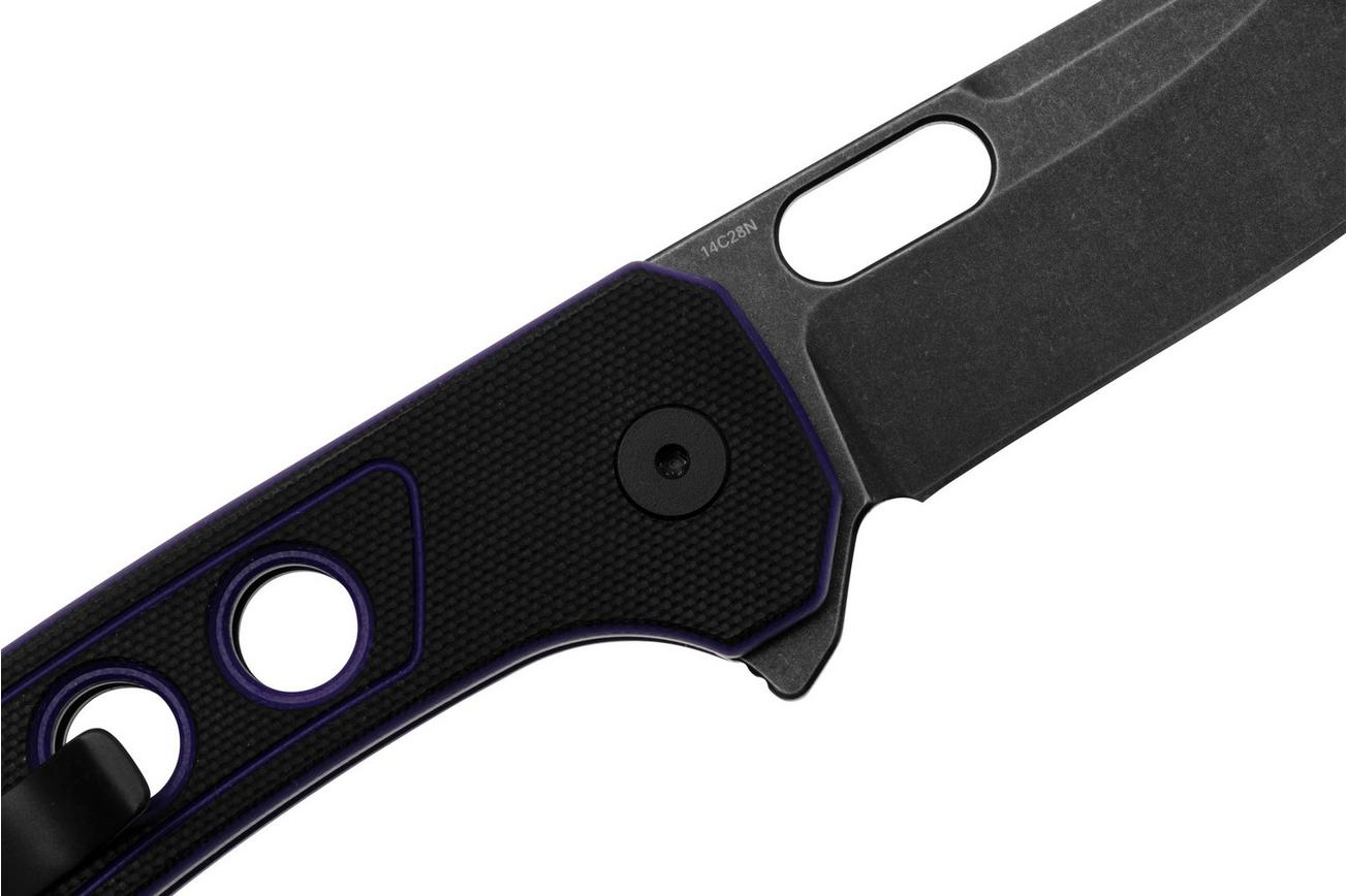 QSP Knife Unicorn QS156-B2 Dark Stonewashed Black Purple G10, zakmes