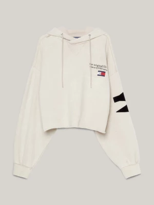 Moletom cropped unissex com estampa nas costas e modelagem ampla