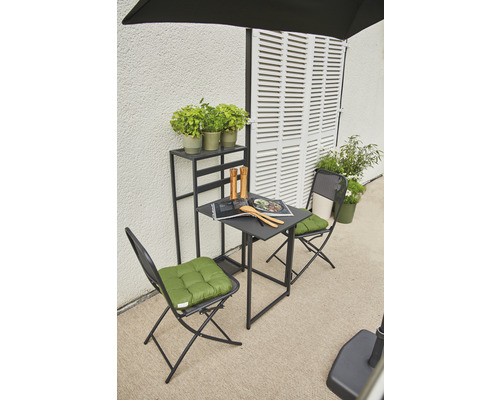 Siena Garden 2-zits balkonset bestaande uit: tafel, 2 stoelen, antraciet aluminium, opvouwbaar