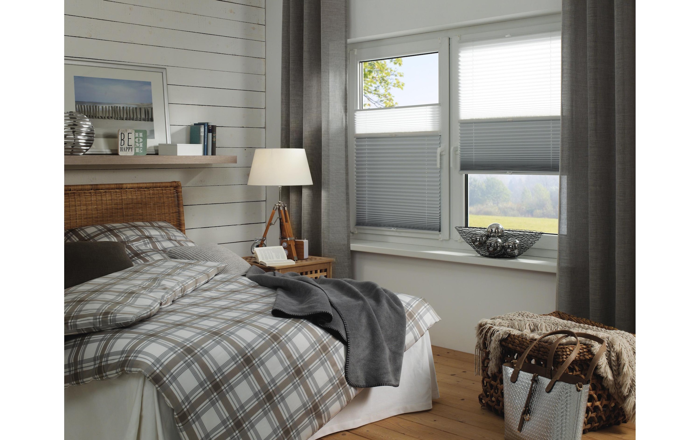 GARDINIA Plissee »Easyfix Day & Night, Weiss« blickdicht