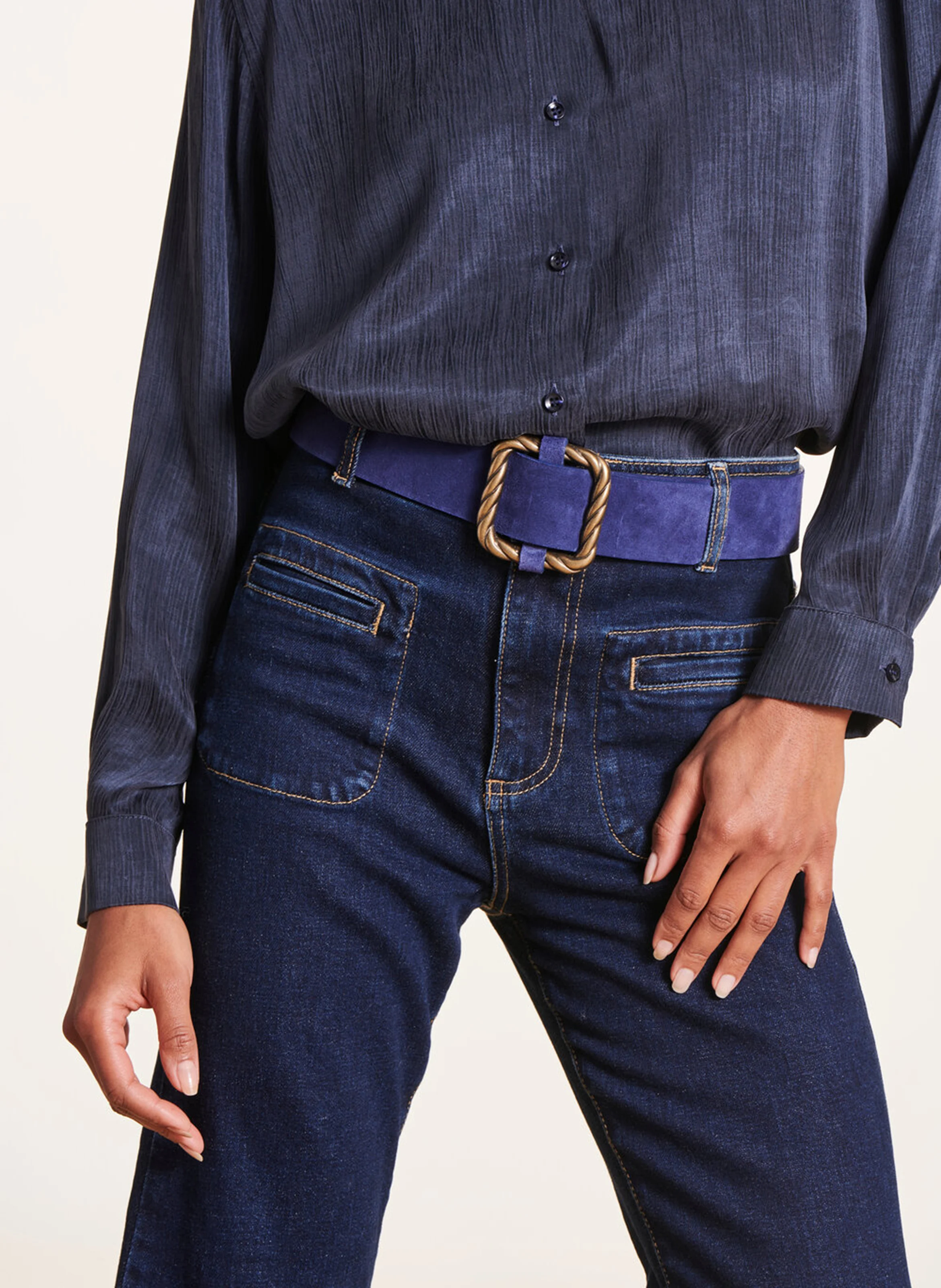 Ceinture en cuir | Bleu