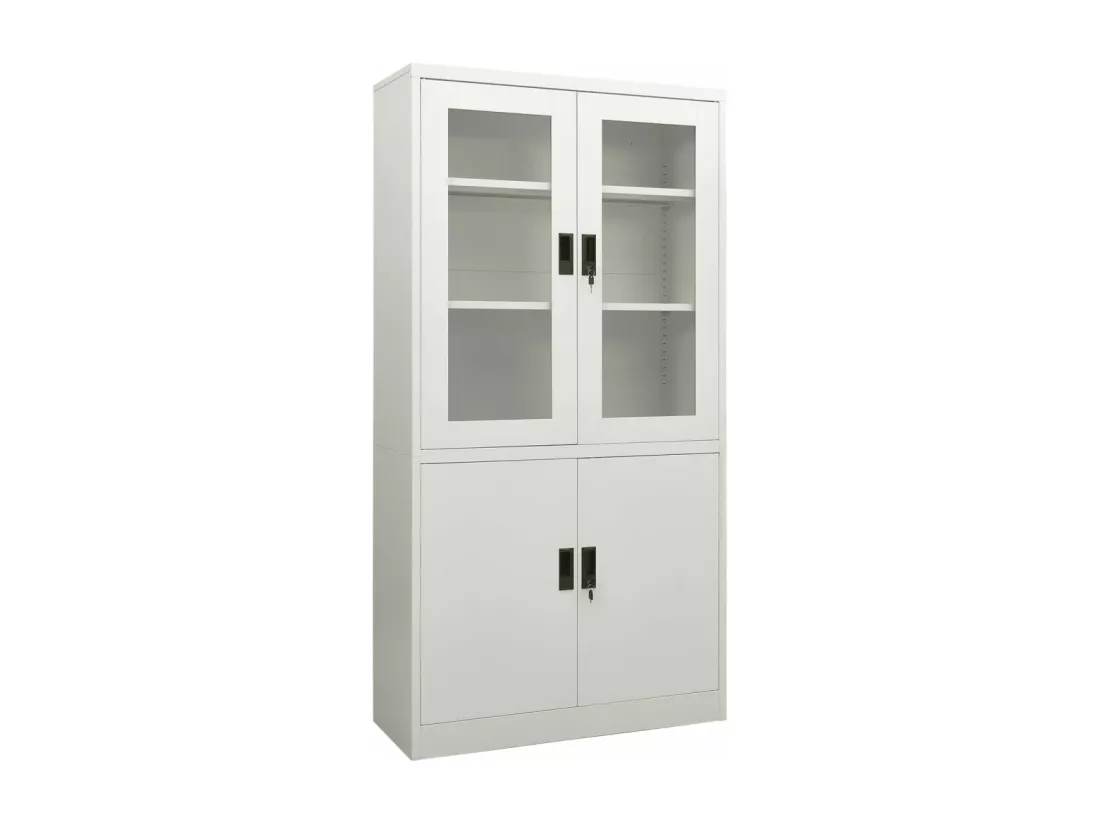 Armoire de bureau Gris clair 90x40x180 cm Acier