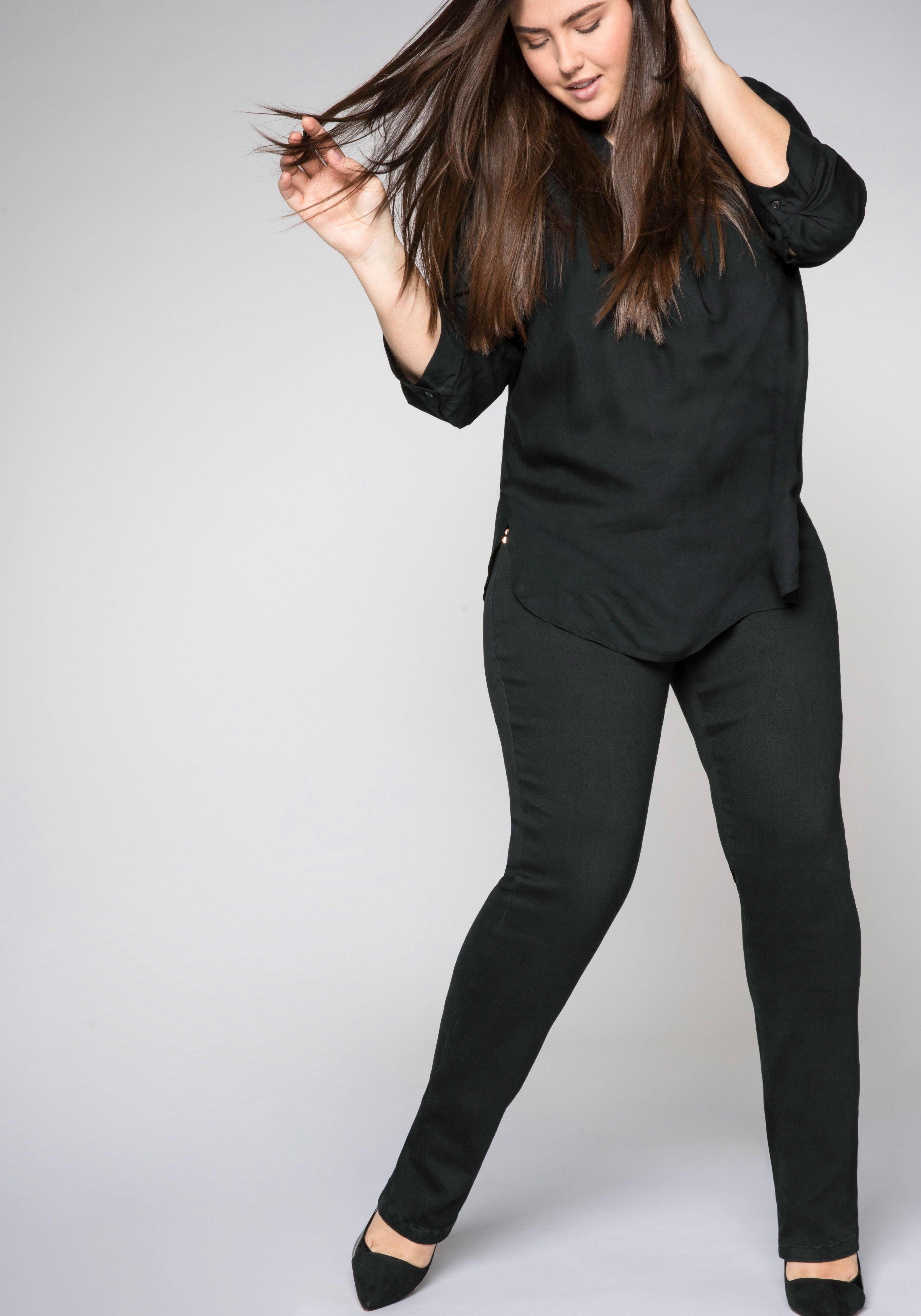 Gerade Stretch-Jeans mit Bodyforming-Effekt
