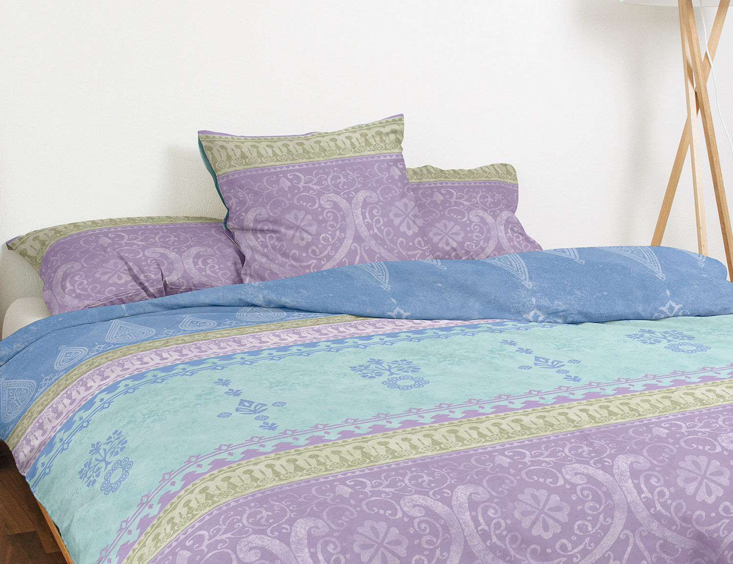 Satin Bettwäsche mit indischem Muster